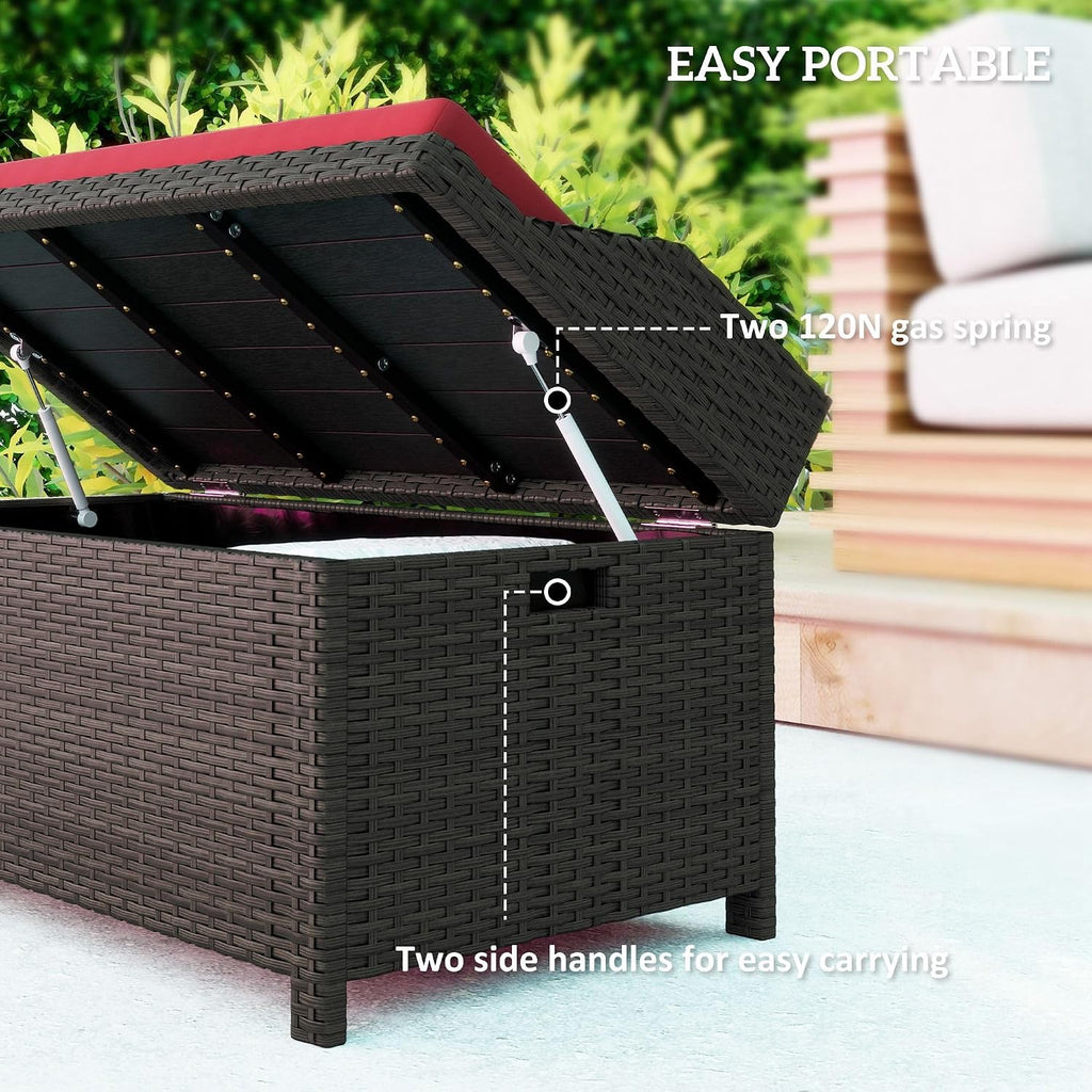Outdoor Storage Bench with Cushion