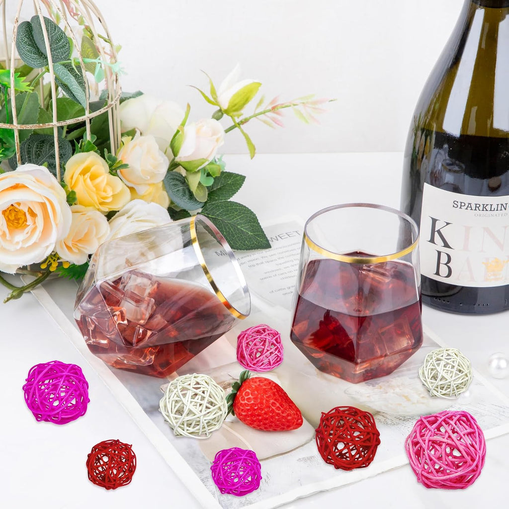 Valentine's Day Rattan Balls 36pcs&Valentines Day vase Filler&Valentine Bowl Filler&Decorative Balls for Bowls Decoration for Home Decoration Valentine's Day Decoration