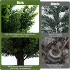 Artificial Cedar Topiary Trees 4ft Set of 2,Fake Shrubs with Ground Spike,UV Resistant Cypress Tree,Faux Bushes for Outdoors,Fake Plants for Outdoor Indoor Front Porch Patio Garden Decor
