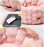 Hobestluk Bean Bag Chair with Portable Handle Donut-Shaped Large Bean Bag with Plush Cover for Living Room Bedroom or Reading Nook (Large, Pink)