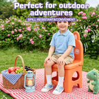 Red Kids Folding Chair Easy to Store, Suitable for Ages 3+ | This foldable chair helps correct poor sitting posture. Stylish, sturdy and easy to store. Applicable to any occasion.