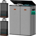 150L Dual-Compartment Laundry Hamper with Lid & Removable Inner Bag – Large 2-Section Clothes Hamper for Home, Dorm & Laundry Room