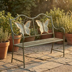 Butterfly Back Bench Curved Armrests Butterfly Bench Scrollwork for Children