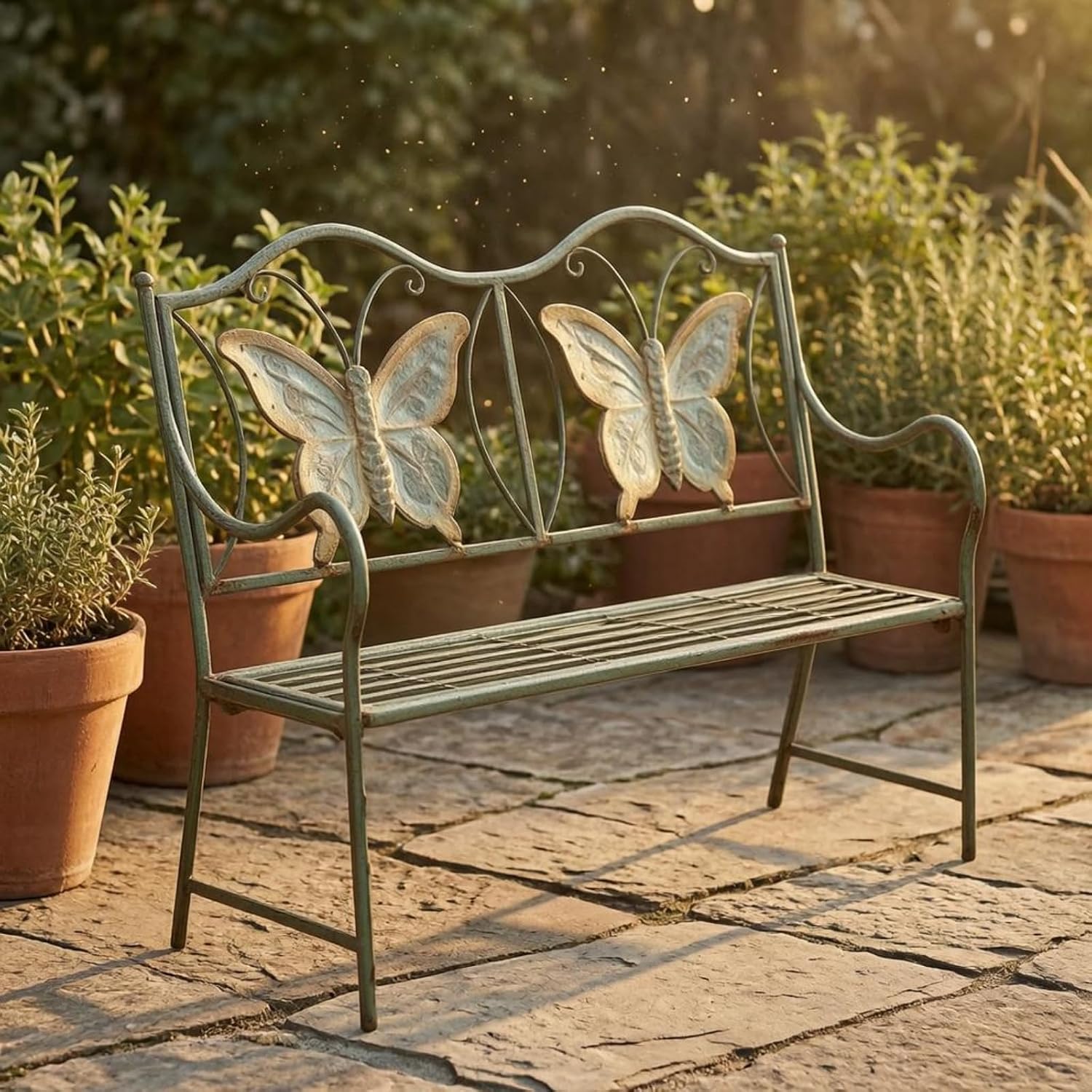Butterfly Back Bench Slatted Seat Butterfly Bench Smooth Edges for Children