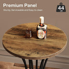 Tribesigns 37.4" H Bar Table, Round Bar Table with Curved Metal Base, Bar Height Table for Small Spaces, Living Room, Kitchen, or Apartments (Brown & Black) (1)