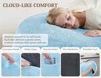 WSOFRLAC 3FT Bean Bag Chair, Comfy Bean Bag Chairs for Adults, Luxury Velvet Memory Foam Stuffed Beans Bags with Removable Cover, Adult Beanbag Chair with Filler for Living Room, Bedroom, Light Blue