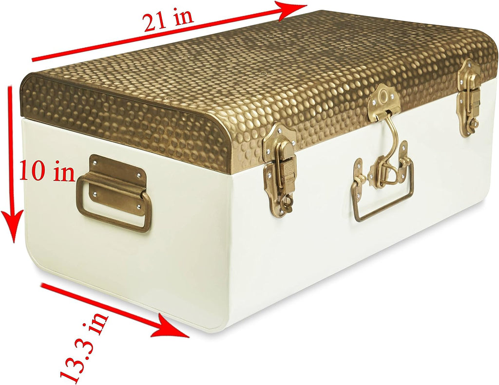 ELAN Beaten Brass style Metal storage Trunk