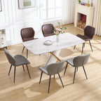 Dining Chairs Set of 4, Comfy Modern Dining Chairs with Thick Cushions, Upholstered Fabric Kitchen Side Chairs with Adjustable Metal Legs for Dining Room (Light Grey)