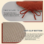 ELFJOY Chair Cushions for Dining Chairs 18" x 18" x 3" Kitchen Chair Cushions Set of 4 Tufted Chair Pads with Ties and Non-Slip Backing Comfortable Seat Cushion for Indoor Dining Room (Rust)