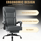 Gaming Chair, Office Chair with Inflatable Lumbar Support, Ergonomic Comfortable Wide Computer Chair with Footrest and Linked Soft Armrests, High Back 3D Enveloping Seat Cushion