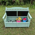 Waterproof Solid Wood Garden Bench, 48.8" Outdoor Storage Bench for Patio, Yard, Porch, Entryway - Durable & Stylish Seating Solution