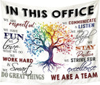 gsgfdshf Inspirational Office Wall Tapestry, in This Office We Are a Team Positive Motivational Tapestry Wall Hanging for Bedroom Home Workplace Decor, 50x60 Inch