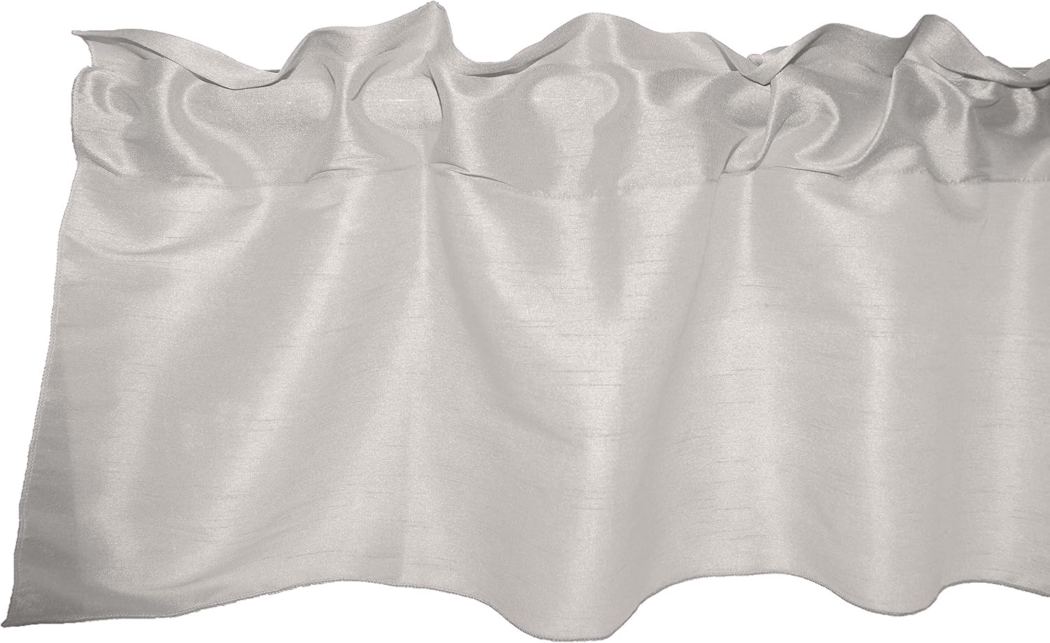 Zen Creative Designs Faux Silk Dupioni Window Valance Window Treatment Home Décor Kids Bedroom Nursery Kitchen Window Decor (58" Wide x 14" Long, Light Silver)