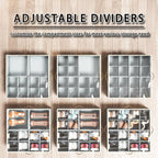 Shoe Organizer for Closet, 2 Pack Foldable Shoe Storage Organizer Box Bin with Adjustable Dividers and Clear Cover, Fits up to 16-32 Pairs（Grey&Beige）