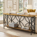 70.9 Inch Sofa Table,Industrial Long Sofa Table,Narrow Console Table Behind Couch with Storage Shelves, Entryway Table for Living Room, Hallway