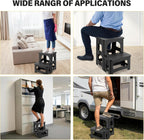 Folding 2-Step Stool for Adults, Non-Slip Collapsible Footstool for Office, Portable Bedside Step Stool, Hold up to 300 lbs, Lightweight & Foldable Step Ladder for Pool Office Home RV
