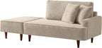 ERYE Left Facing Boucle Upholstered Chaise Lounge with Ottoman Set, Modern Minimalist Chaise Lounge Single Leisure Recliner Sleeper Sofa Daybed for Living Room Bedroom