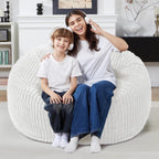 Homguava 3 FT Bean Bag Chair,3' Big Bean Bag,Large Bean Bag Chairs for Adults with Memory Foam Filled,Comfy Beanbag Chairs Soft Bean Bag Sofa with Dutch Corded Plush Cover-Beige