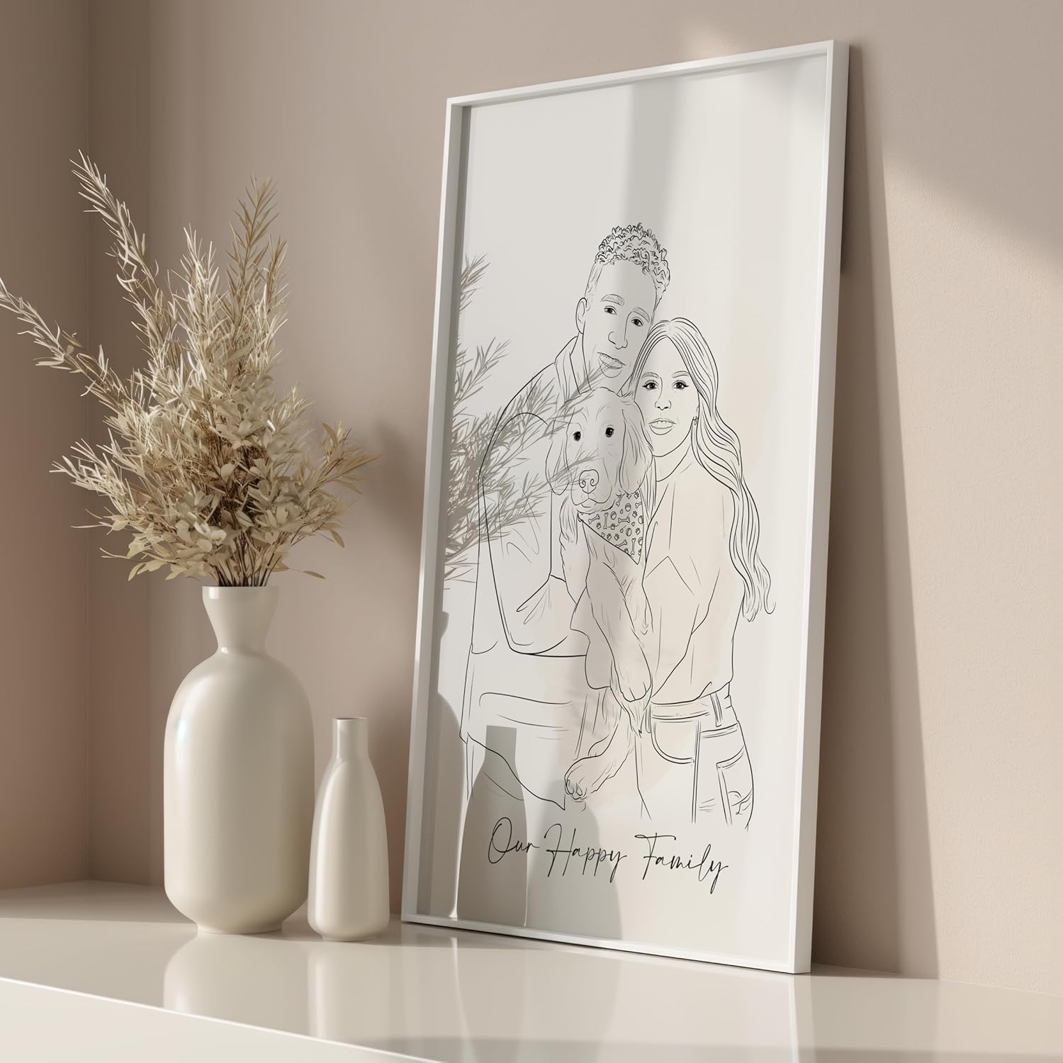 NudoHome Personalized Custom Line Portrait – Minimalist Hand-Drawn Illustration from Your Photo | Gift for Mother’s Day, Father’s Day, Birthdays, and Christmas, gift