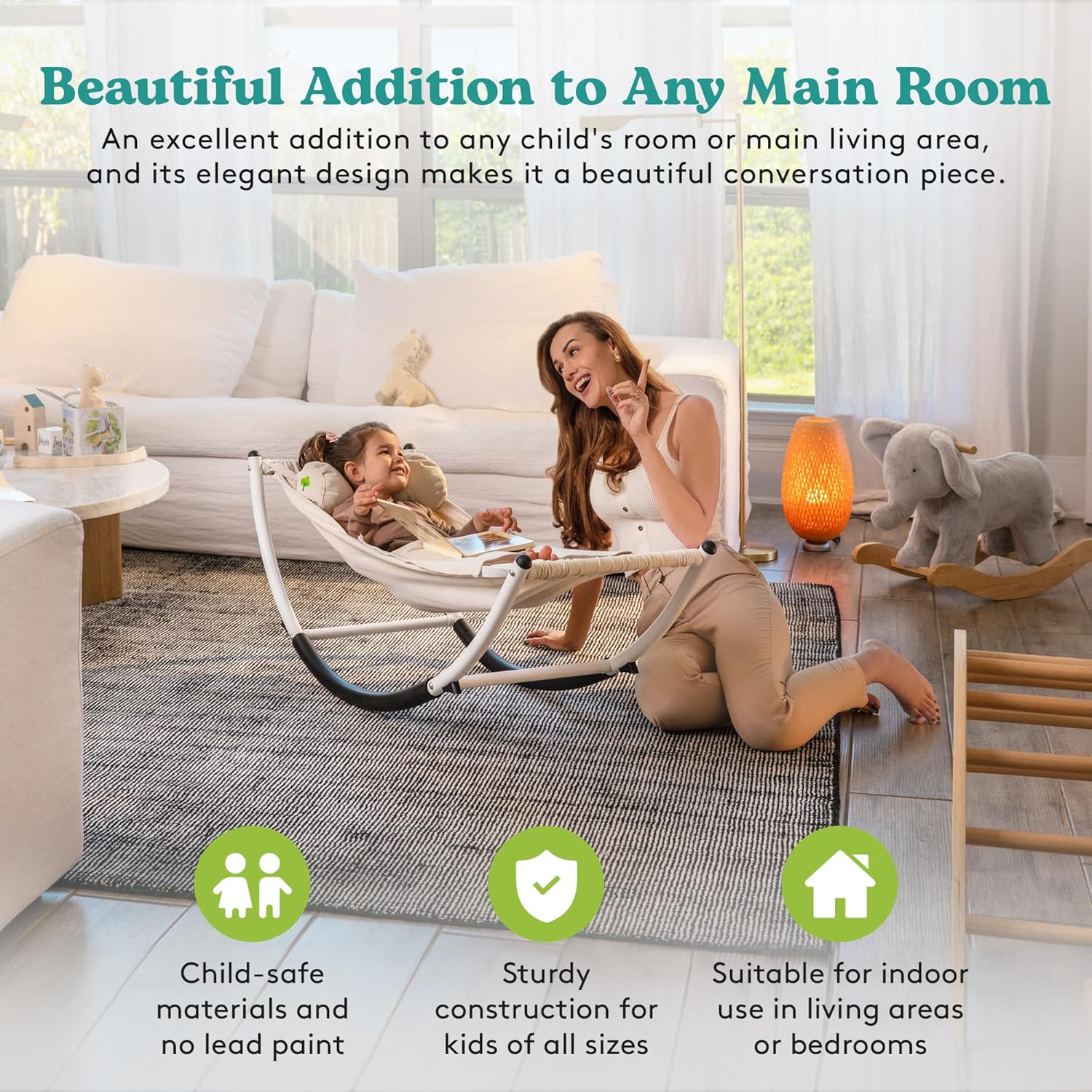 Kids Rocking Chair - Kids Recliner Chairs for Toddlers, Kids Chairs Comfy Toddlers Lounge Chair - Adjustable Pillow and Blanket for Sensory Comfort Included