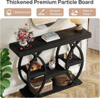 Tribesigns 39.4" Console Table, Industrial 4-Tier Sofa Table Entryway Table with Storage Shelves, Narrow Wood Accent Tables with Metal Frame for Small Spaces, Hallway, Foyer, Black