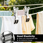 10 Pack Large Clothespins, 4.33*2.36 Inch Heavy Duty Metal Spring Clips, Windproof Strong Grip Beach Towel Clips, Multi-Purpose for Outdoor Clothesline, Beach Chairs, Tablecloths and Laundry