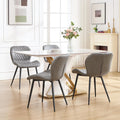 Dining Chairs Set of 4, Comfy Modern Dining Chairs with Thick Cushions, Upholstered Fabric Kitchen Side Chairs with Adjustable Metal Legs for Dining Room (Light Grey)