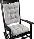 SINOSSO Rocking Chair Cushion Set with Thick Padding, Back Pillow & Seat Cushion with Ties, Modern Interwoven Style Indoor Living Room Rocker Chair Pads for Elderly Sitting, White-Gray