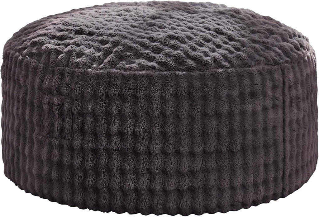 Hobestluk Bean Bag Chairs Beanbag Chair with Filler Adult Bean Bags with Fluffy & Machine Washable Cover, Giant Bean Bag Chairs for Aduts (Dark Grey, 3FT-36" x 36" x 22")