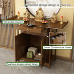 Meditation Table with Storage, Chinese Shrine Altar Table, Buddha Altar Cabinet, Decorative Home Shrine with Cabinet, for Living Room Bedroom Office(80cm/31.5in)