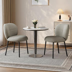 Modern Upholstered Dining Chairs, Linen Fabric Dining Chairs with Padded Seat & Back, Sturdy Metal Legs, Armless Kitchen Accent Chairs, 350 lbs Weight Capacity