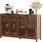 Vabches Modern Sideboard Cabinet with 4 Doors & 2 Drawers, Wood Buffet Cabinet with Storage for Dining & Living Room, Brown