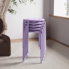 VECELO 6-Piece Stacking Stools, 17.7 Inch Standard Height, Portable Stackable Colorful Decoration Stools for School Classroom and Office Use, Purple