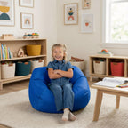 Big Joe Classic Bean Bag Chair for Kids Bedroom and Reading Nook, Easy-Clean Sapphire, Durable Nylon Polyester Blend, 2 feet Refillable