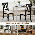 GOFLAME Wooden Dining Chairs Set of 4, Farmhouse Kitchen Chairs with X-Shaped High Backrest and Padded Seat, Armless Side Chairs with Rubber Wood Legs for Dining Room, Living Room, Restaurant
