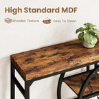 Garvee 55" Entryway Table, 5-Tier Console Tables for Entryway, Industrial Sofa Tables with Storage for Living Room, Entry Hallway Couch Entrance Table with o-Shaped Metal Frame & Storage Shelves