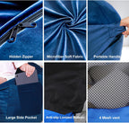 Bean Bag Chair Sensory Crash Pad, Convertible Foam Lazy Sofa Bed for Kids | Supportive memory blocks | Machine washable velour cover | Non-slip base breathable mesh panels | Sturdy carry handle pocket