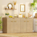 Buffet Sideboard Cabinet with Storage, 31.5" Buffet Table Coffee Bar Wine Bar Storage Cabinet with Adjustable Shelf for Living Room, Kitchen, Natural