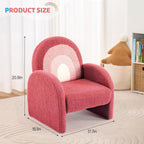 JOYMOR Kids Sofa, Toddler Armchair with Full Teddy Fleece Coverage, Ultra-Soft & Plush, Sturdy Base for Boys and Girls, Red