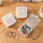 10 Pack Bead Organizer Box, Small Clear Plastic Containers with Lids – Craft Storage for Beads, Crayons, Stickers & Findings – Stackable Classroom Bins with Snap Lid – Clear Square Small