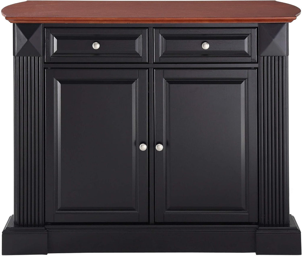 Crosley Furniture Drop Leaf Kitchen Island/Breakfast Bar, Black