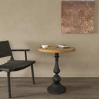 Wooden End Tables Retro Side Table French Country Accent Coffee Side Table Modern Small Round Tea Table Pedestal Side End Table for Living Room Household Restaurant Homestay
