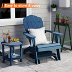 YEFU Adirondack Ottoman Set of 2, Patio Foot Rest, Adirondack Foot Rest, Folding Adirondack Footstool, Weather Resistant for Adirondack Chair, Widely Used for Outdoor, Backyard, Fire Pits-Navy Blue