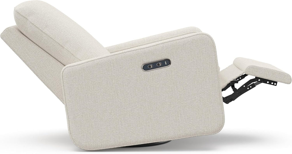 Graco Teddi Power Recliner Swivel Glider, Electronic Power Recline, Oeko-TEX 100 Certified, USB-A & USB-C Charger, Premium Cushioning & Comfort – (Dune Basketweave)