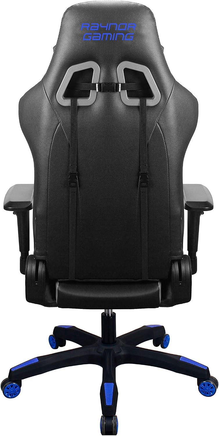 Energy Pro Series Gaming Chair Ergonomic Outlast Technology High-Back Racing Style Height Adjustable 4D Armrests Mesh and PU Leather with Lumbar Support Cushion and Headrest Pillow, Blue