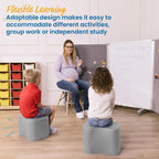ECR4Kids SoftZone Toddler Modular Stool Seating Set, Classroom Furniture, Grey, 2-Pack