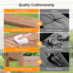 ONBRILL HDPS Potting Bench, All Weather Potting Table with 8 Hooks and Highten Tabletop, Easy Assembly Garden Work Bench, Outdoor Potting Benches for Outside Patio Lawn, 360LBS Capacity, Teak