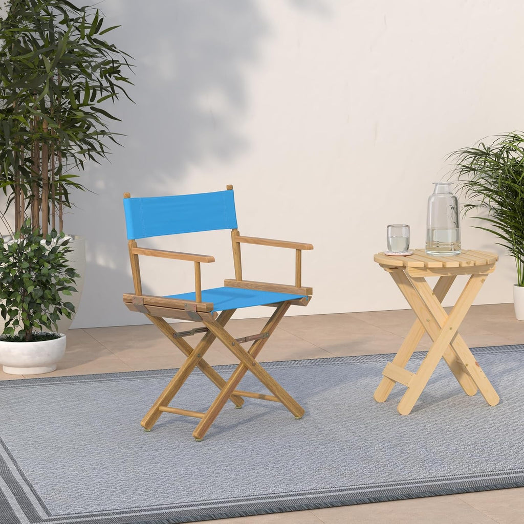 Casual Home 200-00/021-27 Director Chair 18" - Classic Height Natural Frame/Turquoise Canvas