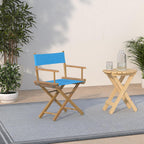 Casual Home 200-00/021-27 Director Chair 18" - Classic Height Natural Frame/Turquoise Canvas