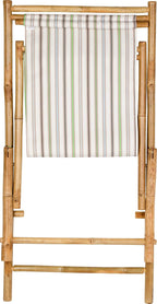 Statra Folding Bamboo Sling Chair Set of 2, White Stripes